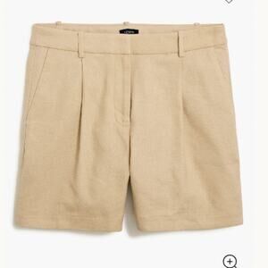 J.Crew Factory Refined Linen-Blend Structured Short Beige 2